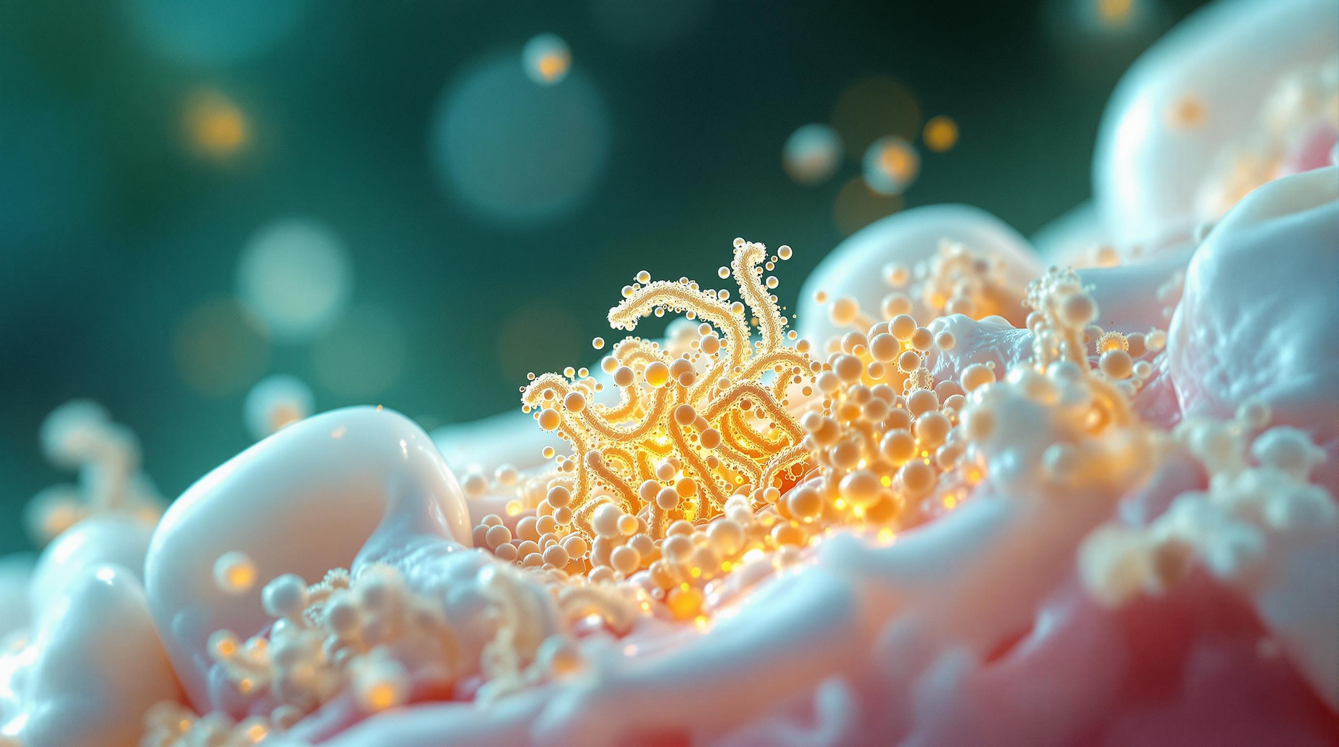 Early colonization. Individual Streptococcus mutans attach to smooth tooth enamel. Beginning of microbial settlement.